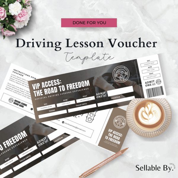 Editable Driving Lesson Voucher Template