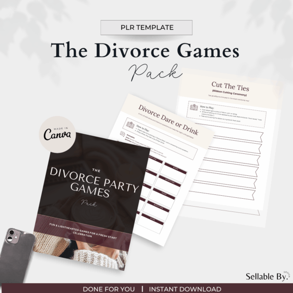 Divorce Games Activity Pack ( Editable Template )