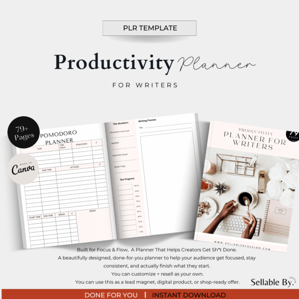 Productivity for Writers Planner (79 Pages)