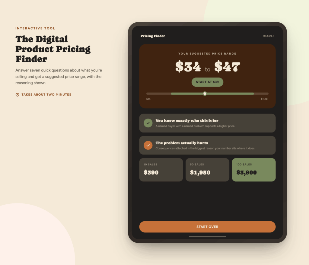 Digital Product Pricing Calculator